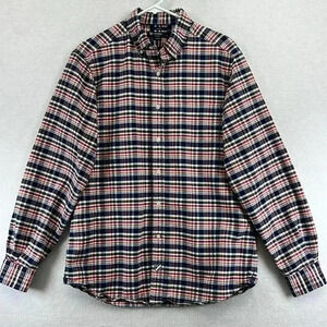 Cremieux Classics Men’s Shirt Sz L Blue White Plaid Button-down 100% Cotton